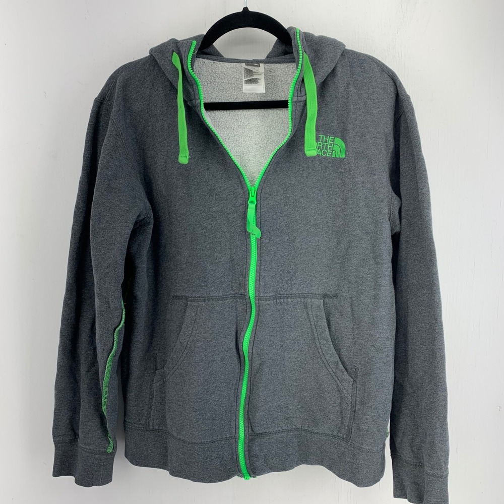 The North Face Full Zip Hoodie Gorp Neon Green Logo Y2K Mens Medium Streetwear